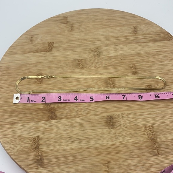 20" Gold Toned Herringbone Necklace || Box Included - Picture 6 of 8